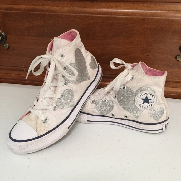 Converse Other - ▫️Converse Chuck Taylor All Star Hi Silver Hearts